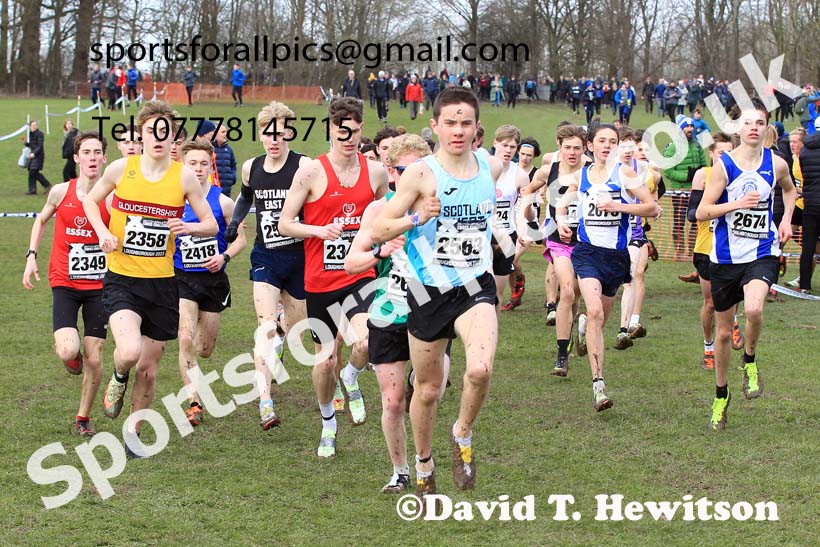 Mens Under-17s 2023 UK CAU Inter Counties Cross Country Champs, Prestwold Hall, Loughborough. Photo: David T. Hewitson/Sports for All Pics